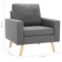 Sillón de tela gris claro de vidaXL, Sillones - Ref: Foro24-288693, Precio: 181,48 €, Descuento: %