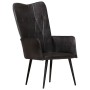 Sillón orejero de cuero auténtico negro de vidaXL, Sillones - Ref: Foro24-339650, Precio: 106,33 €, Descuento: %