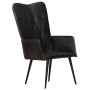 Sillón orejero de cuero auténtico negro de vidaXL, Sillones - Ref: Foro24-339650, Precio: 106,33 €, Descuento: %