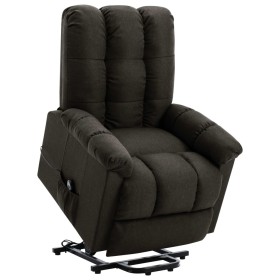 Sillón elevable tela marrón oscuro de vidaXL, Sillones - Ref: Foro24-321385, Precio: 504,99 €, Descuento: %