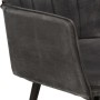 Sillón orejero con reposapiés lona negro vintage de vidaXL, Sillones - Ref: Foro24-339670, Precio: 92,24 €, Descuento: %