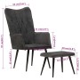 Vintage black canvas wing chair with footrest by vidaXL, Armchairs - Ref: Foro24-339670, Price: 92,24 €, Discount: %