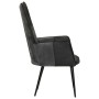 Sillón orejero cuero auténtico negro y gris de vidaXL, Sillones - Ref: Foro24-339662, Precio: 83,18 €, Descuento: %