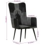 Sillón orejero cuero auténtico negro y gris de vidaXL, Sillones - Ref: Foro24-339662, Precio: 83,18 €, Descuento: %