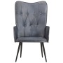 Sillón orejero de cuero auténtico gris canela de vidaXL, Sillones - Ref: Foro24-339649, Precio: 84,71 €, Descuento: %