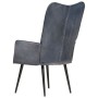 Sillón orejero de cuero auténtico gris canela de vidaXL, Sillones - Ref: Foro24-339649, Precio: 84,71 €, Descuento: %