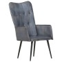 Sillón orejero de cuero auténtico gris canela de vidaXL, Sillones - Ref: Foro24-339649, Precio: 84,71 €, Descuento: %