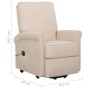 Sillón elevable tela crema de vidaXL, Sillones - Ref: Foro24-329728, Precio: 290,28 €, Descuento: %