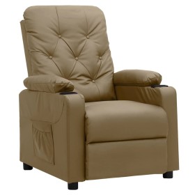 Sillón reclinable de cuero sintético color capuchino de vidaXL, Sillones - Ref: Foro24-339124, Precio: 241,99 €, Descuento: %