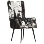 Black and white genuine leather wing chair by vidaXL, Armchairs - Ref: Foro24-339658, Price: 130,20 €, Discount: %