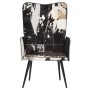 Black and white genuine leather wing chair by vidaXL, Armchairs - Ref: Foro24-339658, Price: 130,20 €, Discount: %