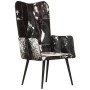 Black and white genuine leather wing chair by vidaXL, Armchairs - Ref: Foro24-339658, Price: 130,20 €, Discount: %