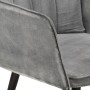 Sillón orejero con reposapiés lona gris vintage de vidaXL, Sillones - Ref: Foro24-339669, Precio: 92,24 €, Descuento: %