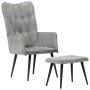 Vintage gray canvas wing chair with footrest by vidaXL, Armchairs - Ref: Foro24-339669, Price: 91,95 €, Discount: %