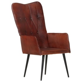 Cinnamon Brown Genuine Leather Wing Chair by vidaXL, Armchairs - Ref: Foro24-339648, Price: 92,24 €, Discount: %