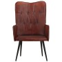 Sillón orejero de cuero auténtico marrón canela de vidaXL, Sillones - Ref: Foro24-339648, Precio: 92,24 €, Descuento: %