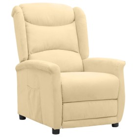 Sillón reclinable de tela de microfibra crema de vidaXL, Sillones - Ref: Foro24-338889, Precio: 198,99 €, Descuento: %