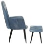 Sillón con reposapiés lona patchwork azul vaquero de vidaXL, Sillones - Ref: Foro24-339672, Precio: 110,85 €, Descuento: %