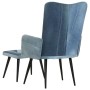 Denim blue patchwork canvas armchair with footrest by vidaXL, Armchairs - Ref: Foro24-339672, Price: 111,50 €, Discount: %