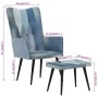 Sillón con reposapiés lona patchwork azul vaquero de vidaXL, Sillones - Ref: Foro24-339672, Precio: 110,85 €, Descuento: %