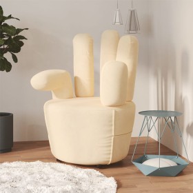 Sillón con forma de mano de terciopelo crema de vidaXL, Sillones - Ref: Foro24-335847, Precio: 123,99 €, Descuento: %