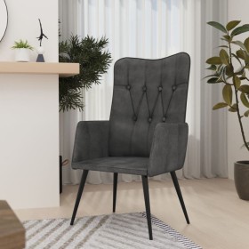 Sillón orejero de cuero auténtico negro canela de vidaXL, Sillones - Ref: Foro24-339654, Precio: 84,99 €, Descuento: %