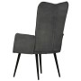 Sillón orejero de cuero auténtico negro canela de vidaXL, Sillones - Ref: Foro24-339654, Precio: 91,20 €, Descuento: %