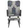 Gray canvas and genuine leather armchair with footrest by vidaXL, Armchairs - Ref: Foro24-339677, Price: 103,94 €, Discount: %