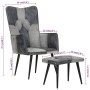 Gray canvas and genuine leather armchair with footrest by vidaXL, Armchairs - Ref: Foro24-339677, Price: 103,94 €, Discount: %