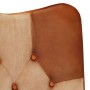 Sessel mit Fußstütze aus echtem Leder und braunem Canvas von vidaXL, Sessel - Ref: Foro24-339675, Preis: 102,72 €, Rabatt: %