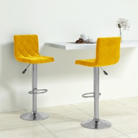 Kitchen stools 2 units mustard yellow velvet by vidaXL, Kitchen stools - Ref: Foro24-333694, Price: 126,43 €, Discount: %