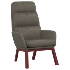 Sillón de relax de cuero auténtico gris de vidaXL, Sillones - Ref: Foro24-341172, Precio: 135,99 €, Descuento: %