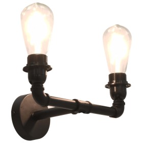 Schwarze Doppelwandleuchte mit 2 E27-Glühbirnen von vidaXL, Lampen - Ref: Foro24-281627, Preis: 34,99 €, Rabatt: %