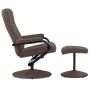 Sillón para la TV con reposapiés piel de ante sintética marrón de vidaXL, Sillones - Ref: Foro24-249308, Precio: 195,52 €, De...