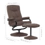 Sillón para la TV con reposapiés piel de ante sintética marrón de vidaXL, Sillones - Ref: Foro24-249308, Precio: 195,52 €, De...