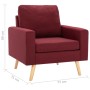 Sillón de tela rojo vino tinto de vidaXL, Sillones - Ref: Foro24-288700, Precio: 203,34 €, Descuento: %