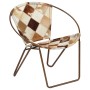 Silla con estampado de rombos de cuero auténtico marrón de vidaXL, Sillones - Ref: Foro24-246370, Precio: 111,73 €, Descuento: %