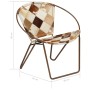 Silla con estampado de rombos de cuero auténtico marrón de vidaXL, Sillones - Ref: Foro24-246370, Precio: 111,73 €, Descuento: %