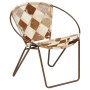 Silla con estampado de rombos de cuero auténtico marrón de vidaXL, Sillones - Ref: Foro24-246370, Precio: 111,73 €, Descuento: %