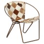 Silla con estampado de rombos de cuero auténtico marrón de vidaXL, Sillones - Ref: Foro24-246370, Precio: 111,73 €, Descuento: %