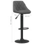 Dark gray velvet kitchen stool by vidaXL, Kitchen stools - Ref: Foro24-335339, Price: 89,99 €, Discount: %