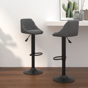 Kitchen stools 2 units dark gray velvet by vidaXL, Kitchen stools - Ref: Foro24-335350, Price: 118,42 €, Discount: %