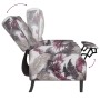 Sillón reclinable de tela con estampado de flores de vidaXL, Sillones - Ref: Foro24-338819, Precio: 168,99 €, Descuento: %