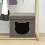 Folding stool with cat print storage in gray taupe fabric by vidaXL, Folding stools and chairs - Ref: Foro24-338760, Price: 1...