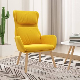 Sillón de relax de terciopelo amarillo mostaza de vidaXL, Sillones - Ref: Foro24-341358, Precio: 114,99 €, Descuento: %