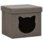 Folding stool with cat print storage in gray taupe fabric by vidaXL, Folding stools and chairs - Ref: Foro24-338760, Price: 1...