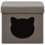 Folding stool with cat print storage in gray taupe fabric by vidaXL, Folding stools and chairs - Ref: Foro24-338760, Price: 1...