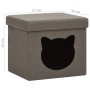 Folding stool with cat print storage in gray taupe fabric by vidaXL, Folding stools and chairs - Ref: Foro24-338760, Price: 1...