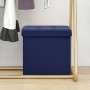 Blue synthetic linen folding storage stool by vidaXL, Folding stools and chairs - Ref: Foro24-338767, Price: 25,23 €, Discoun...