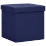 Blue synthetic linen folding storage stool by vidaXL, Folding stools and chairs - Ref: Foro24-338767, Price: 25,23 €, Discoun...